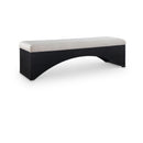 Meridian Lawson Beige Velour Fur Fabric Bench IMAGE 1