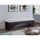  Color_Beige -- Meridian Lawson Velour Fur Fabric Upholstered Bench IMAGE 2