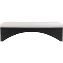  Color_Beige -- Meridian Lawson Velour Fur Fabric Upholstered Bench IMAGE 3