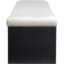  Color_Beige -- Meridian Lawson Velour Fur Fabric Upholstered Bench IMAGE 4