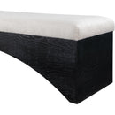  Color_Beige -- Meridian Lawson Velour Fur Fabric Upholstered Bench IMAGE 5