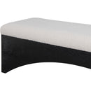  Color_Beige -- Meridian Lawson Velour Fur Fabric Upholstered Bench IMAGE 6
