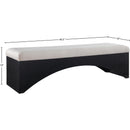  Color_Beige -- Meridian Lawson Velour Fur Fabric Upholstered Bench IMAGE 7