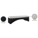 Color_Beige -- Meridian Lawson Velour Fur Fabric Upholstered Bench IMAGE 8
