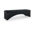  Color_Black -- Lawson Black Velour Fur Fabric Upholstered Bench IMAGE 1