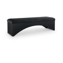  Color_Black -- Lawson Black Velour Fur Fabric Upholstered Bench IMAGE 1