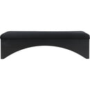  Color_Black -- Lawson Black Velour Fur Fabric Upholstered Bench IMAGE 3