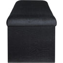  Color_Black -- Lawson Black Velour Fur Fabric Upholstered Bench IMAGE 4