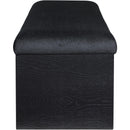 Meridian Lawson Black Velour Fur Fabric Bench IMAGE 4