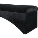  Color_Black -- Lawson Black Velour Fur Fabric Upholstered Bench IMAGE 5