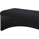  Color_Black -- Lawson Black Velour Fur Fabric Upholstered Bench IMAGE 6
