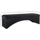  Color_Black -- Lawson Black Velour Fur Fabric Upholstered Bench IMAGE 7