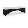  Color_Cream -- Lawson Cream Velour Fur Fabric Upholstered Bench IMAGE 1
