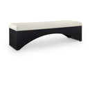  Color_Cream -- Lawson Cream Velour Fur Fabric Upholstered Bench IMAGE 1