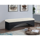  Color_Cream -- Lawson Cream Velour Fur Fabric Upholstered Bench IMAGE 2