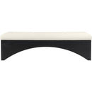  Color_Cream -- Lawson Cream Velour Fur Fabric Upholstered Bench IMAGE 3
