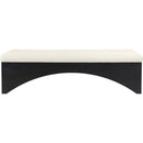 Meridian Lawson Cream Velour Fur Fabric Bench IMAGE 3