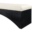  Color_Cream -- Lawson Cream Velour Fur Fabric Upholstered Bench IMAGE 5
