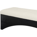  Color_Cream -- Lawson Cream Velour Fur Fabric Upholstered Bench IMAGE 6