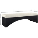  Color_Cream -- Lawson Cream Velour Fur Fabric Upholstered Bench IMAGE 7