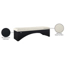  Color_Cream -- Lawson Cream Velour Fur Fabric Upholstered Bench IMAGE 8