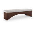  Color_Beige -- Meridian Lawson Velour Fur Fabric Upholstered Bench IMAGE 1