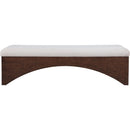  Color_Beige -- Meridian Lawson Velour Fur Fabric Upholstered Bench IMAGE 3