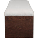  Color_Beige -- Meridian Lawson Velour Fur Fabric Upholstered Bench IMAGE 4