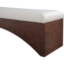  Color_Beige -- Meridian Lawson Velour Fur Fabric Upholstered Bench IMAGE 5