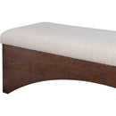 Color_Beige -- Meridian Lawson Velour Fur Fabric Upholstered Bench IMAGE 6