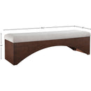  Color_Beige -- Meridian Lawson Velour Fur Fabric Upholstered Bench IMAGE 7