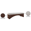 Color_Beige -- Meridian Lawson Velour Fur Fabric Upholstered Bench IMAGE 8
