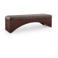  Color_Brown -- Lawson Brown Velour Fur Fabric Upholstered Bench IMAGE 1