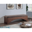  Color_Brown -- Lawson Brown Velour Fur Fabric Upholstered Bench IMAGE 2