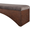  Color_Brown -- Lawson Brown Velour Fur Fabric Upholstered Bench IMAGE 5