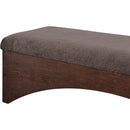  Color_Brown -- Lawson Brown Velour Fur Fabric Upholstered Bench IMAGE 6