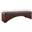  Color_Brown -- Lawson Brown Velour Fur Fabric Upholstered Bench IMAGE 7