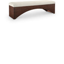  Color_Cream -- Lawson Cream Velour Fur Fabric Upholstered Bench IMAGE 1