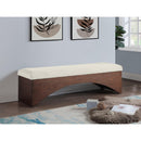  Color_Cream -- Lawson Cream Velour Fur Fabric Upholstered Bench IMAGE 2