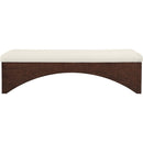 Meridian Lawson Cream Velour Fur Fabric Bench IMAGE 3