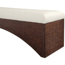  Color_Cream -- Lawson Cream Velour Fur Fabric Upholstered Bench IMAGE 5