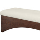  Color_Cream -- Lawson Cream Velour Fur Fabric Upholstered Bench IMAGE 6