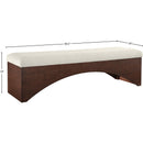  Color_Cream -- Lawson Cream Velour Fur Fabric Upholstered Bench IMAGE 7