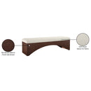  Color_Cream -- Lawson Cream Velour Fur Fabric Upholstered Bench IMAGE 8