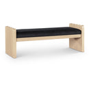  Color_Black -- Meridian Sonia Velour Fur Fabric Upholstered Bench IMAGE 1