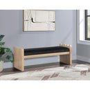  Color_Black -- Meridian Sonia Velour Fur Fabric Upholstered Bench IMAGE 2