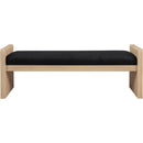  Color_Black -- Meridian Sonia Velour Fur Fabric Upholstered Bench IMAGE 3