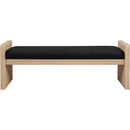 Meridian Sonia Black Velour Fur Fabric Bench IMAGE 3