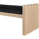  Color_Black -- Meridian Sonia Velour Fur Fabric Upholstered Bench IMAGE 5
