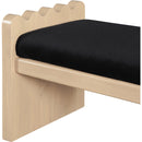 Color_Black -- Meridian Sonia Velour Fur Fabric Upholstered Bench IMAGE 6